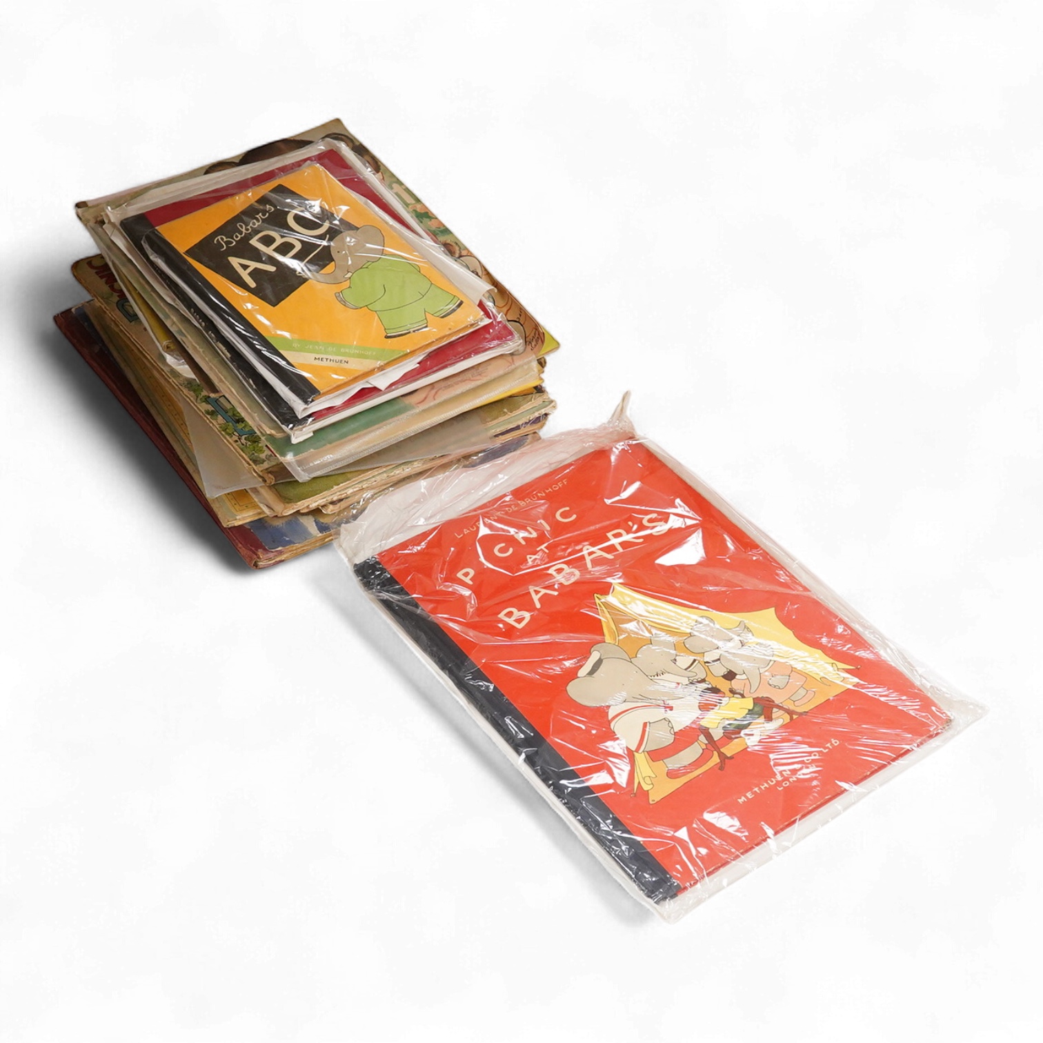 A collection of children's books to include Babars ABC and Picnic at Barbars